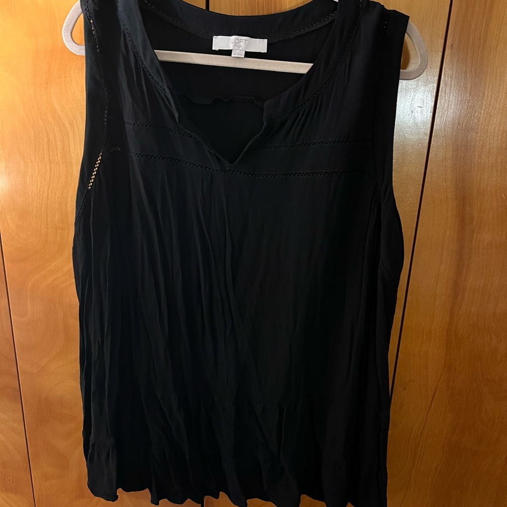 Loft black sleeveless top size 24